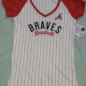 New Era Red and White Baseball Tee